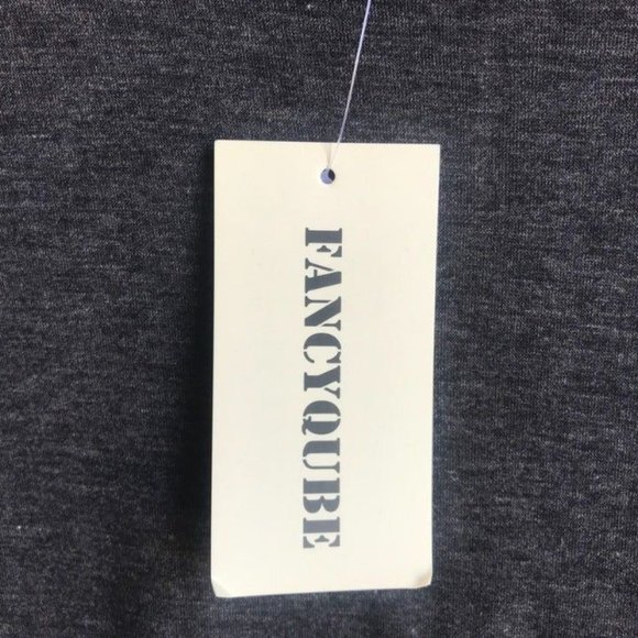 FancyQube 3/4 Sleeve Ruched Top in Dark Gray - Size Large - Picture 5 of 7